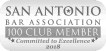 Langley and Banack is apart of San Antonio Bar Association 100 Club Member, Committed to Excellence 2018